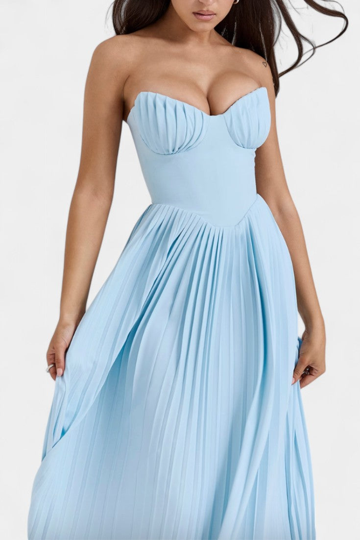 Alyce - Strapless Pleated Dress